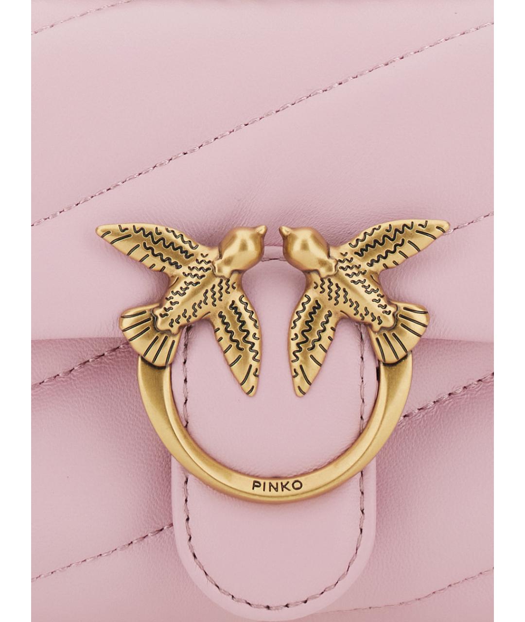 PINKO Розовая кожаная сумка через плечо, фото 3