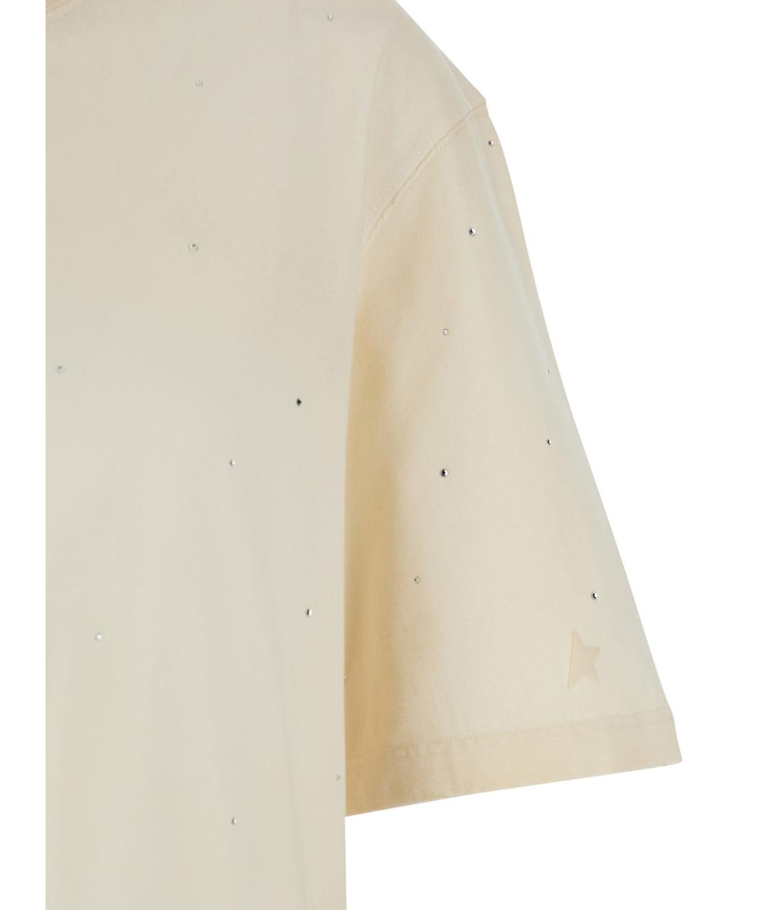 GOLDEN GOOSE DELUXE BRAND Белая хлопковая футболка, фото 3