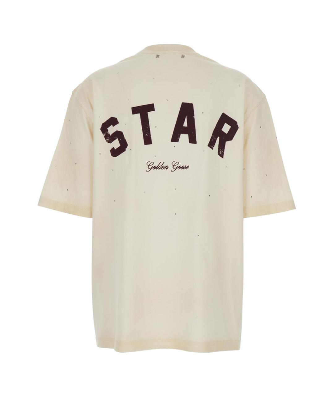 GOLDEN GOOSE DELUXE BRAND Белая хлопковая футболка, фото 2