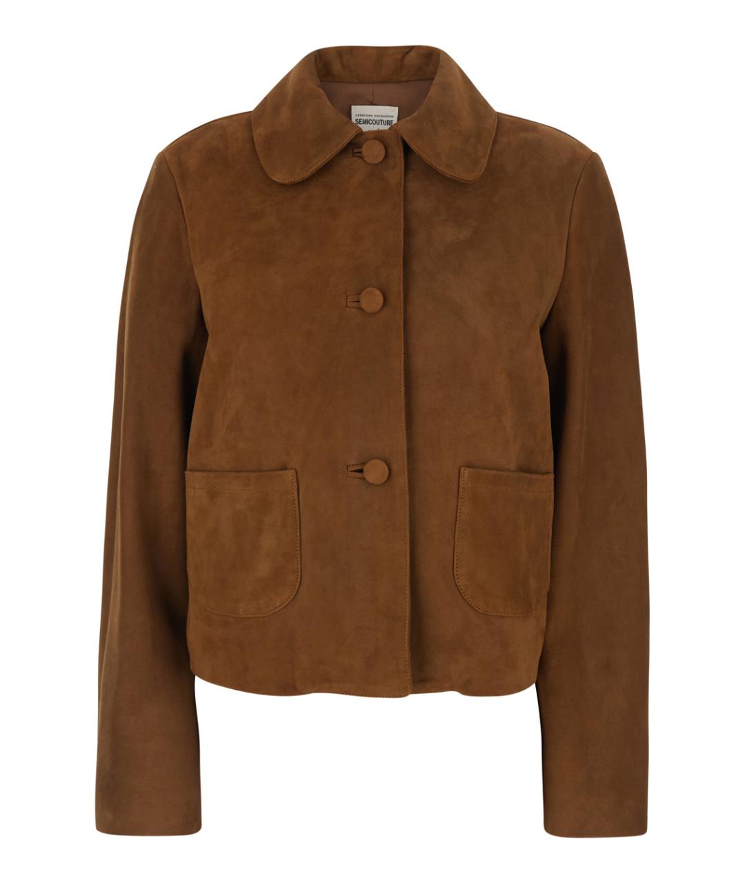 SEMICOUTURE Коричневый замшевый жакет/пиджак, фото 1