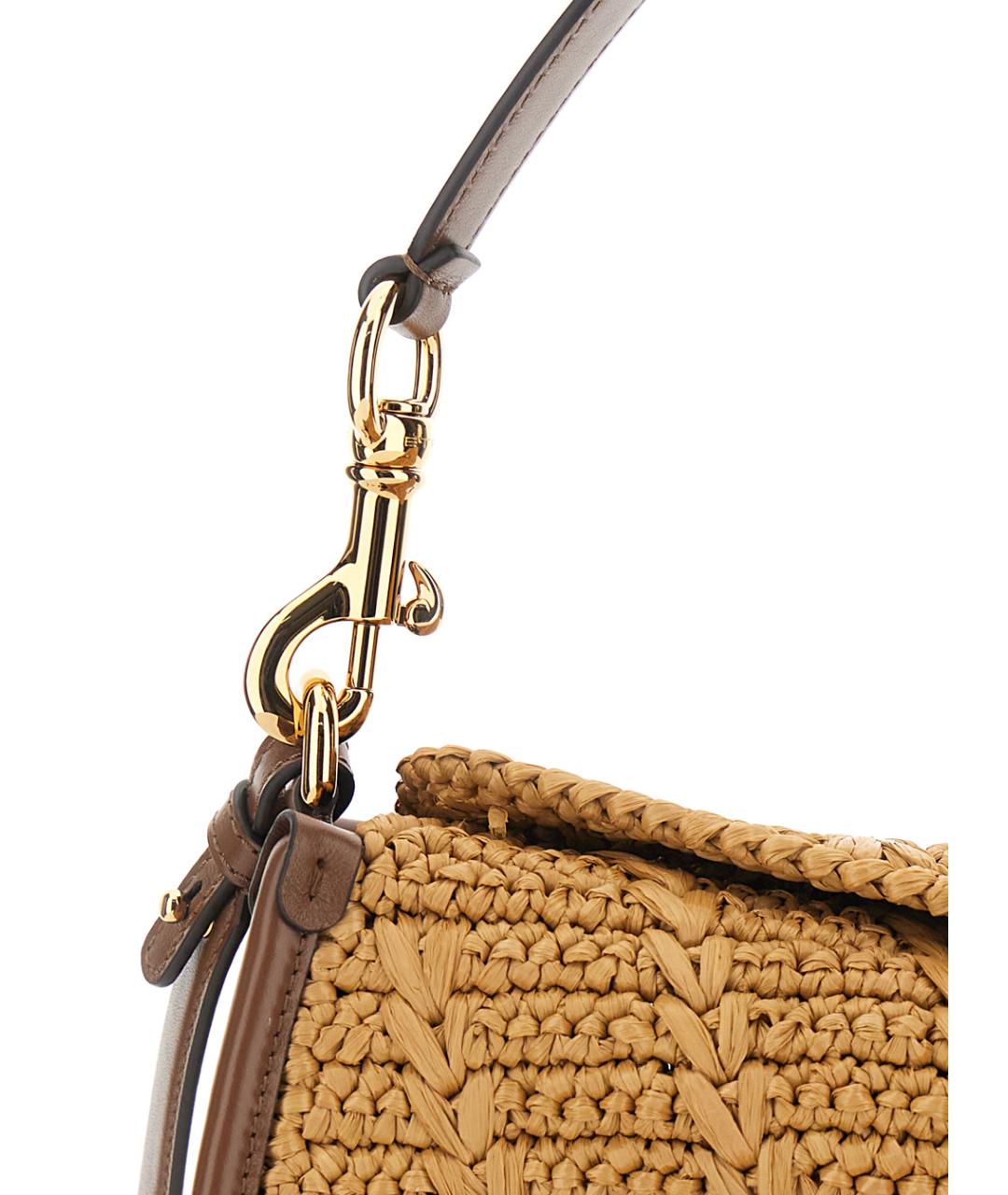 ETRO Бежевая пелетеная сумка через плечо, фото 3