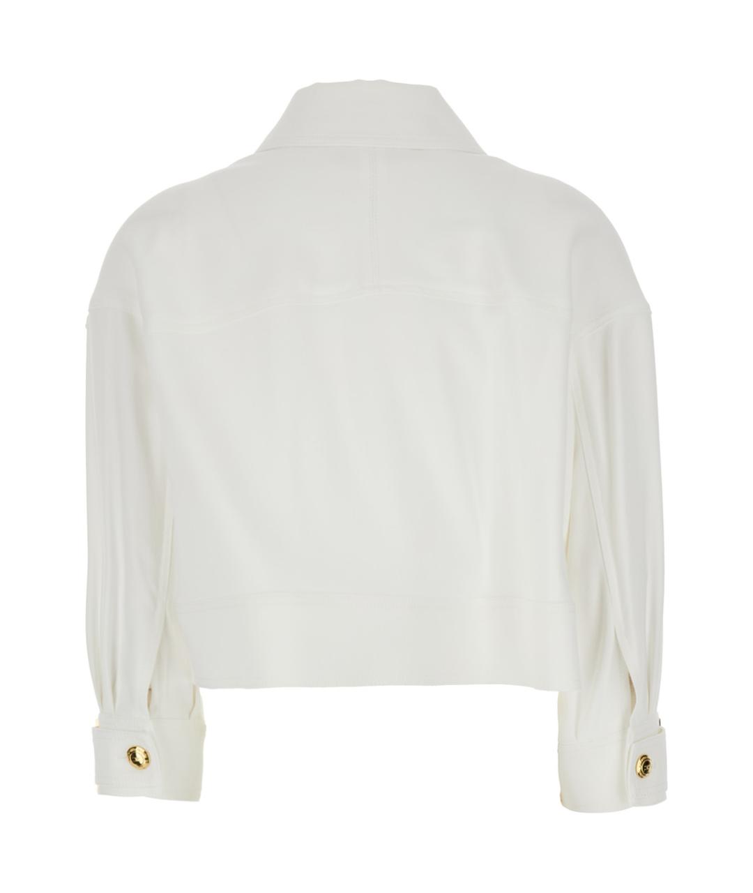 ELISABETTA FRANCHI Белый вискозный жакет/пиджак, фото 2