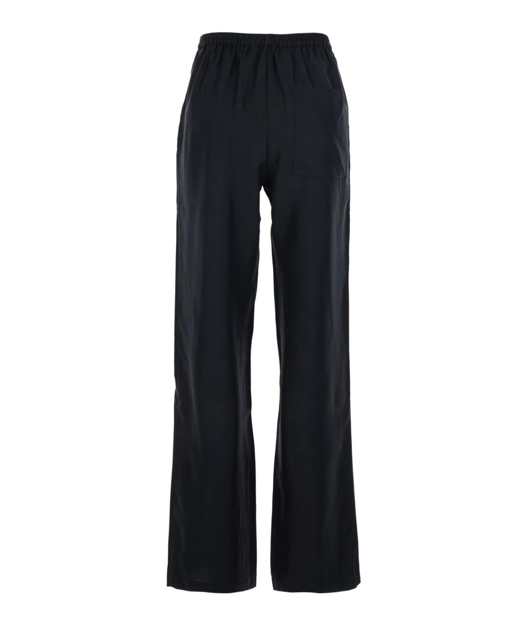 LOULOU STUDIO Черные шелковые прямые брюки, фото 2