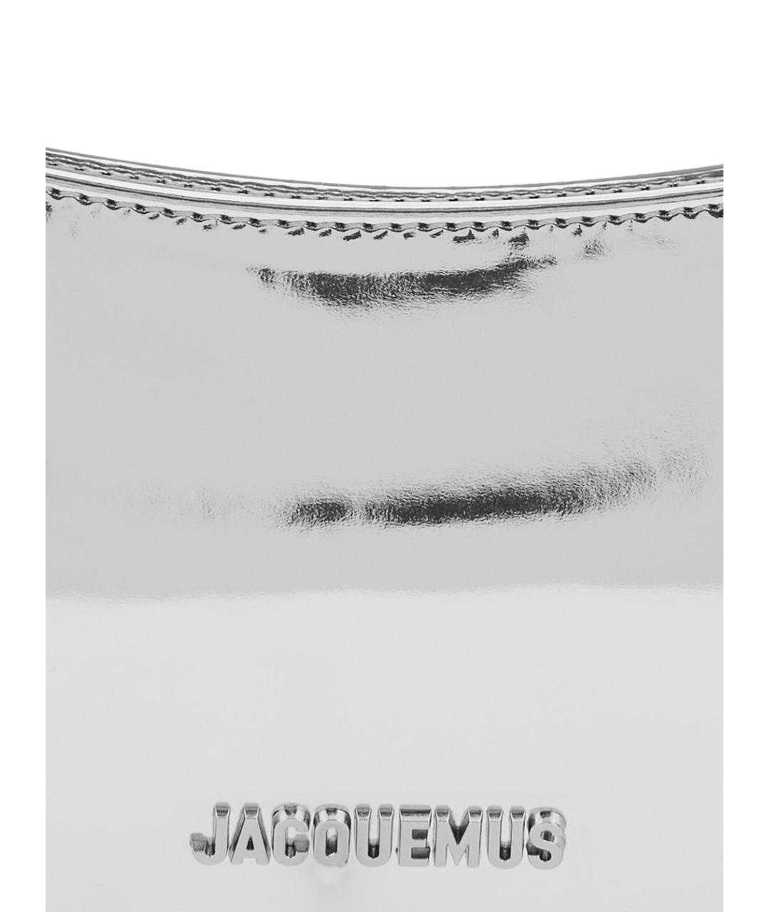 JACQUEMUS Серебряная сумка через плечо из искусственной кожи, фото 3