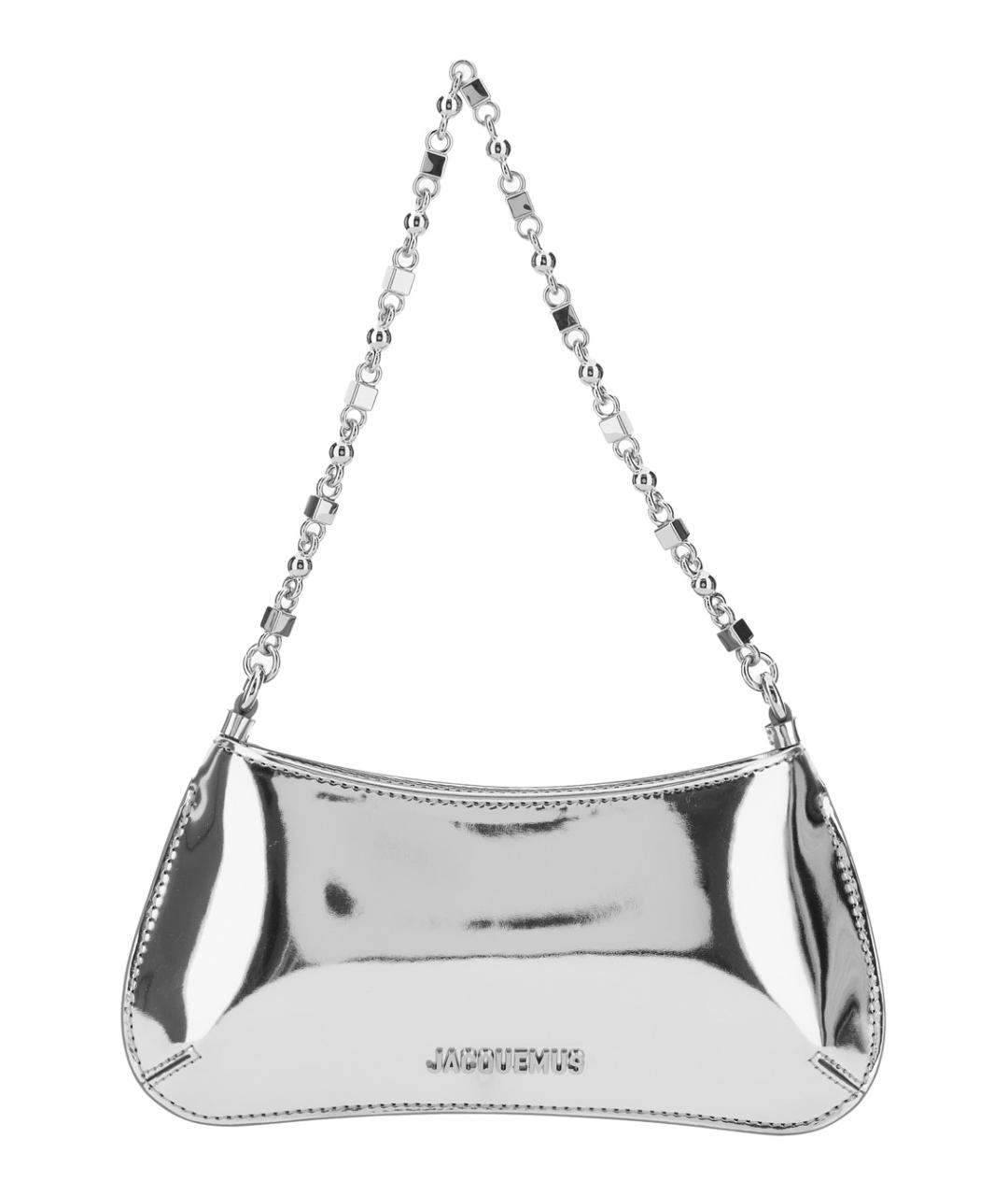 JACQUEMUS Серебряная сумка через плечо из искусственной кожи, фото 1