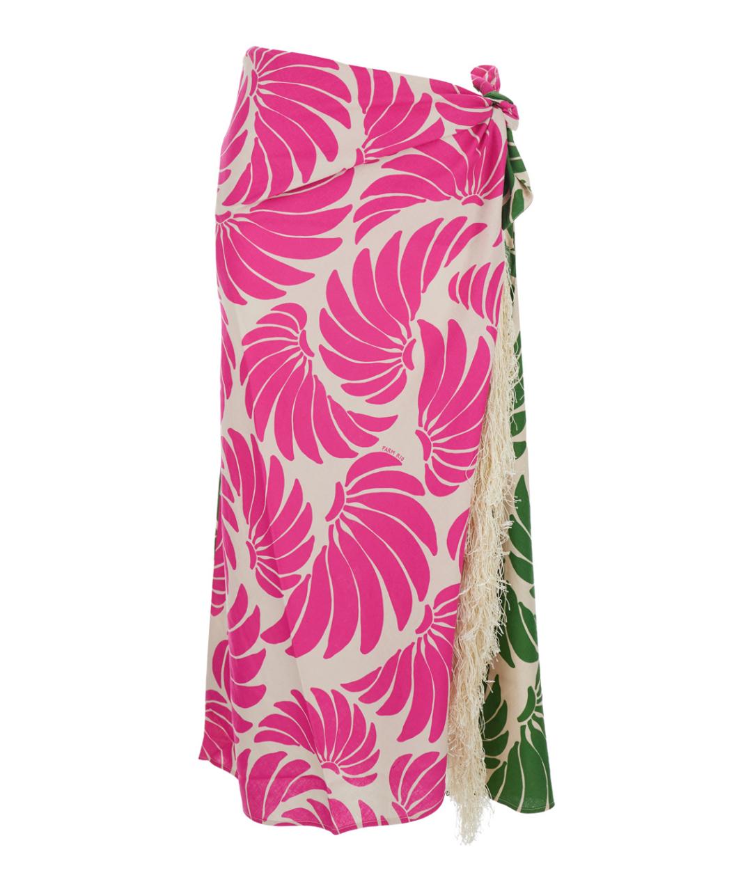 FARM RIO Мульти льняная юбка миди, фото 1