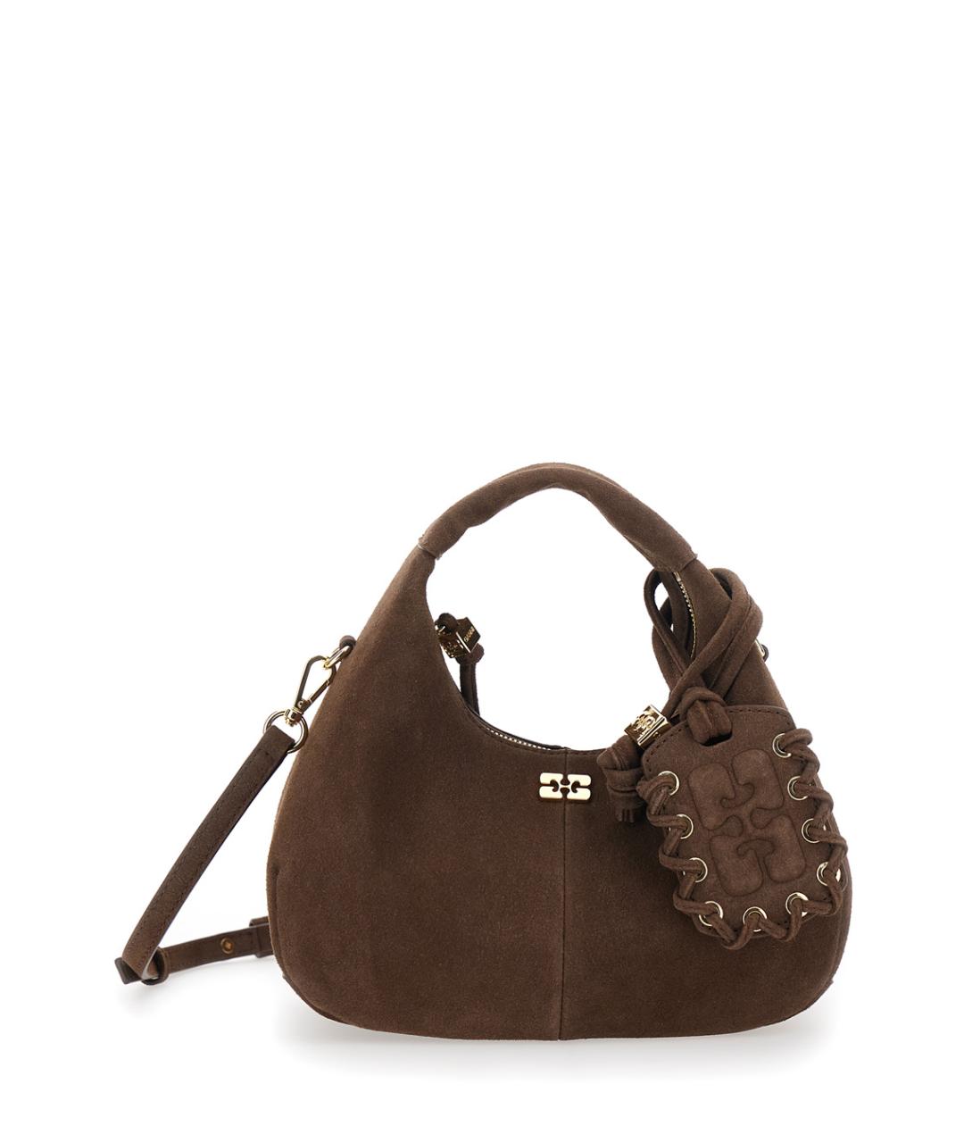 GANNI Коричневая кожаная сумка тоут, фото 1