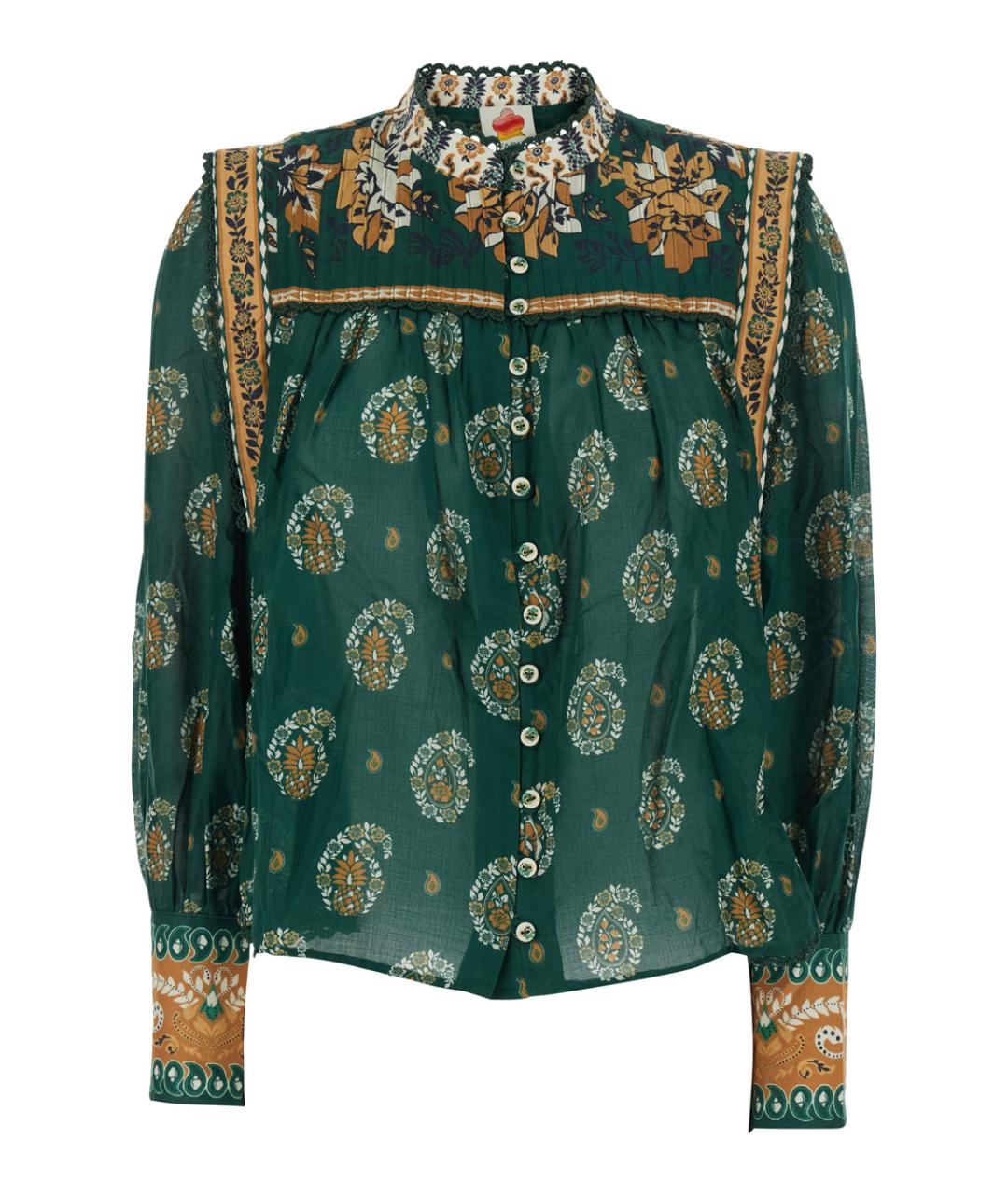 FARM RIO Зеленая хлопковая блузы, фото 1
