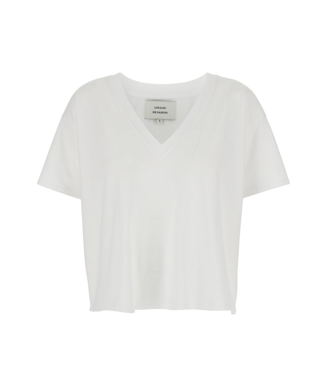 LOULOU STUDIO Белая хлопковая футболка, фото 1