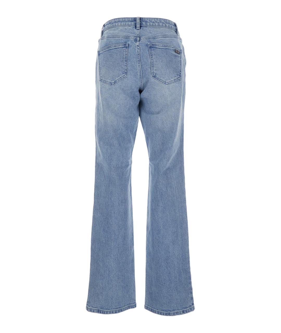 MICHAEL MICHAEL KORS Синие хлопковые прямые джинсы, фото 2