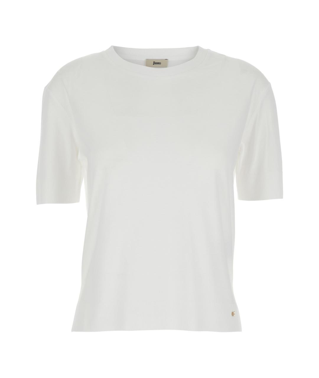 HERNO Белая хлопковая футболка, фото 1