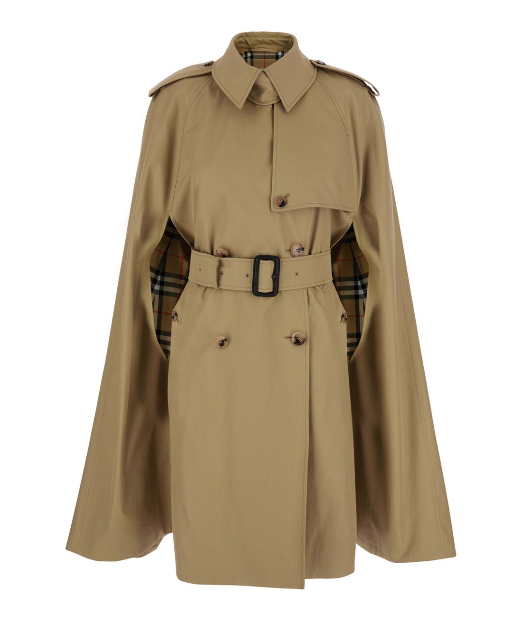 BURBERRY Бежевый хлопковый тренч/плащ, фото 1