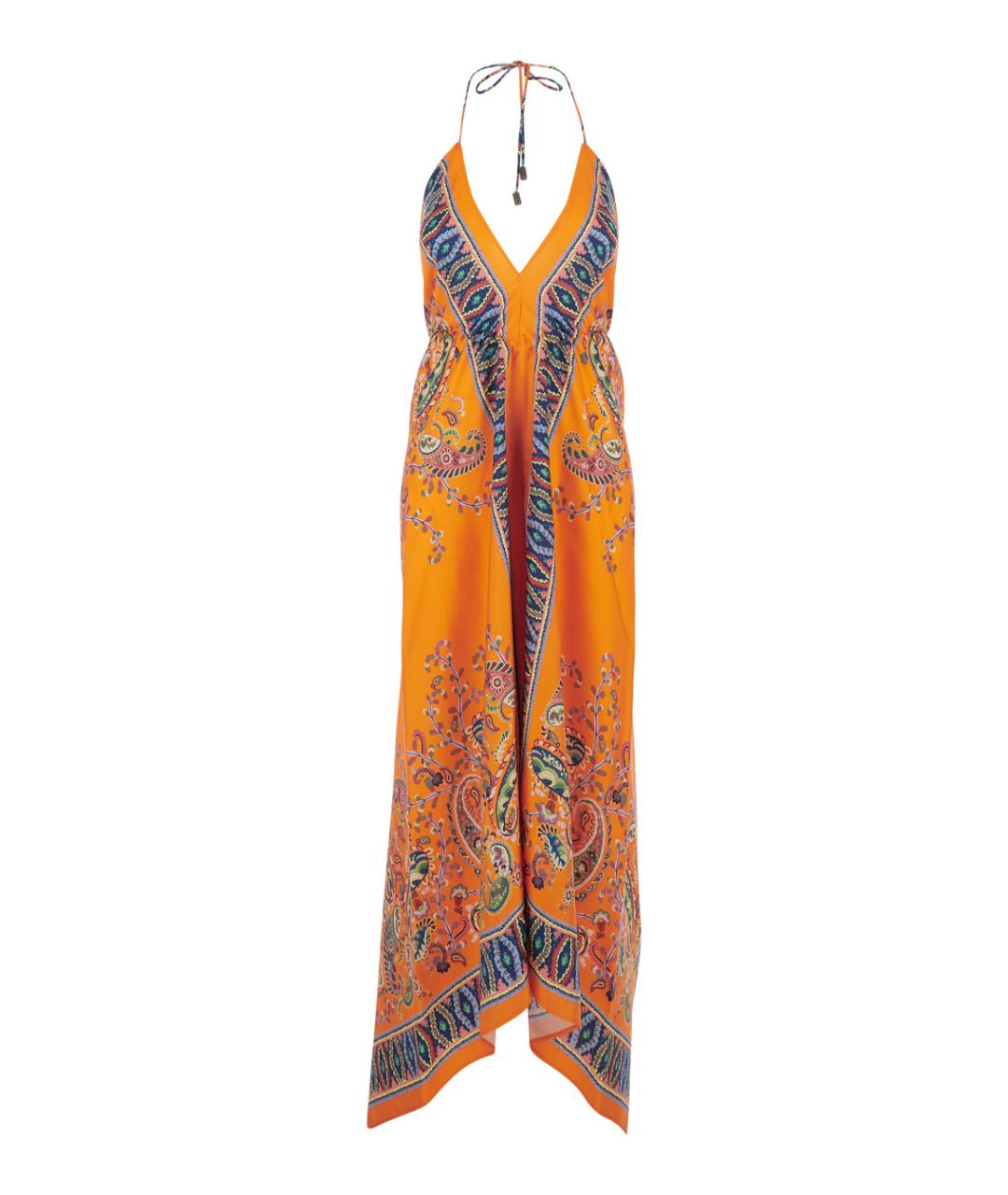 ETRO Оранжевое шелковое платье, фото 1