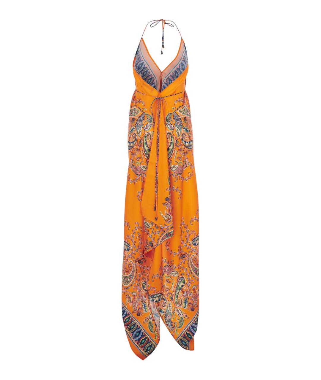 ETRO Оранжевое шелковое платье, фото 2