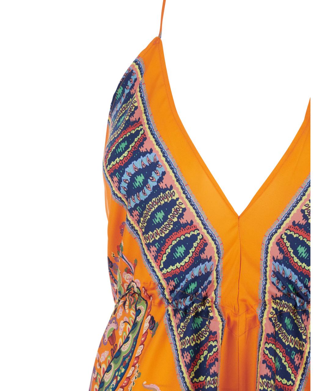 ETRO Оранжевое шелковое платье, фото 3