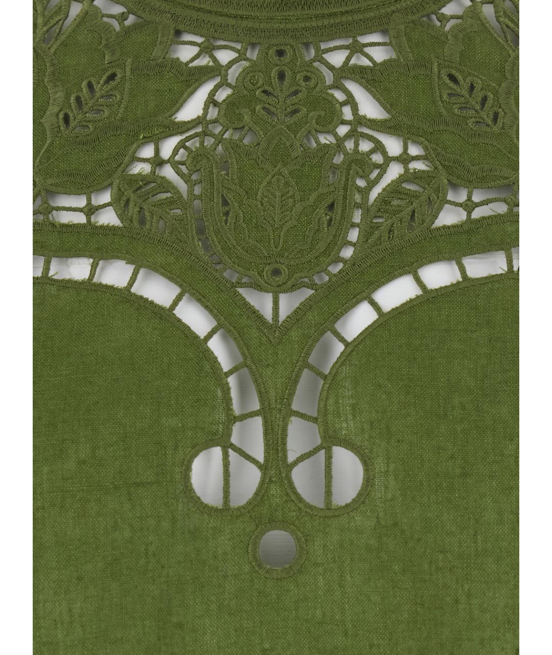 FARM RIO Зеленая льняная блузы, фото 3