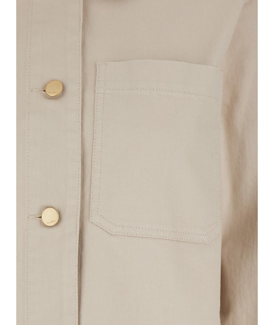 'S MAX MARA Бежевая хлопковая рубашка, фото 3