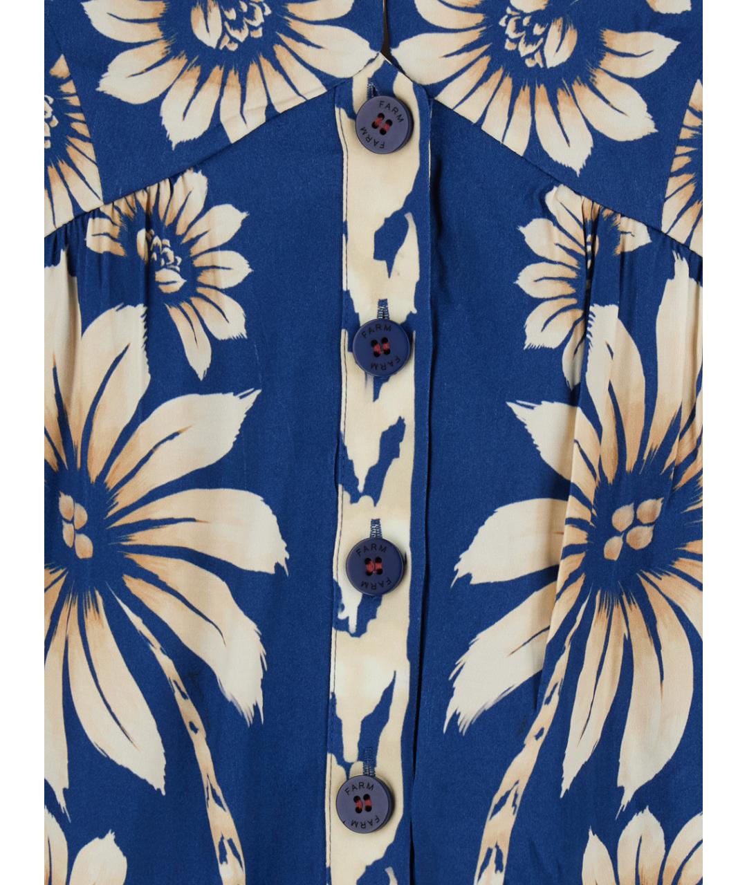 FARM RIO Синее вискозное повседневное платье, фото 3