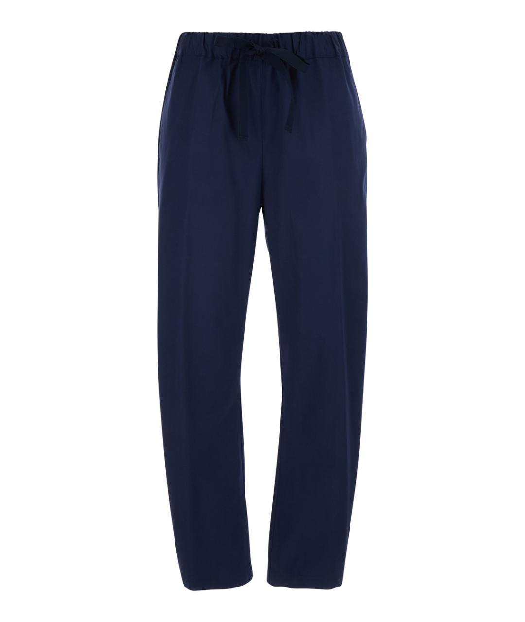 SEMICOUTURE Синие хлопковые прямые брюки, фото 1