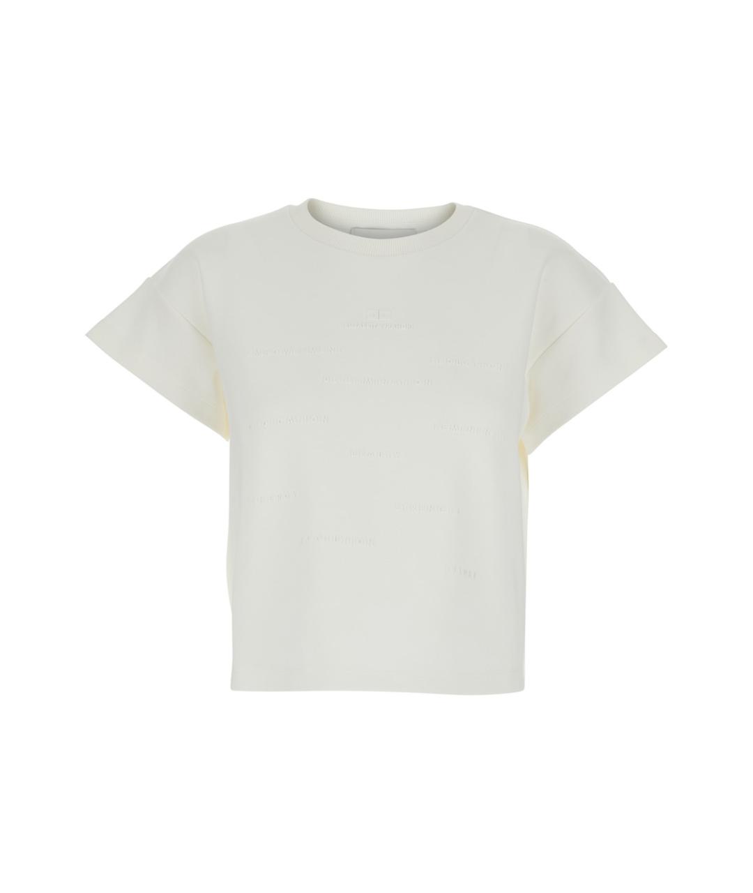 ELISABETTA FRANCHI Белая хлопковая футболка, фото 1