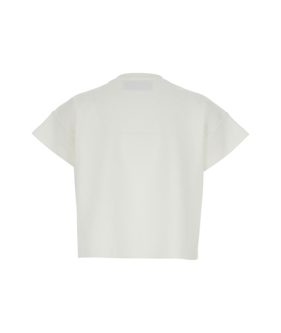 ELISABETTA FRANCHI Белая хлопковая футболка, фото 2