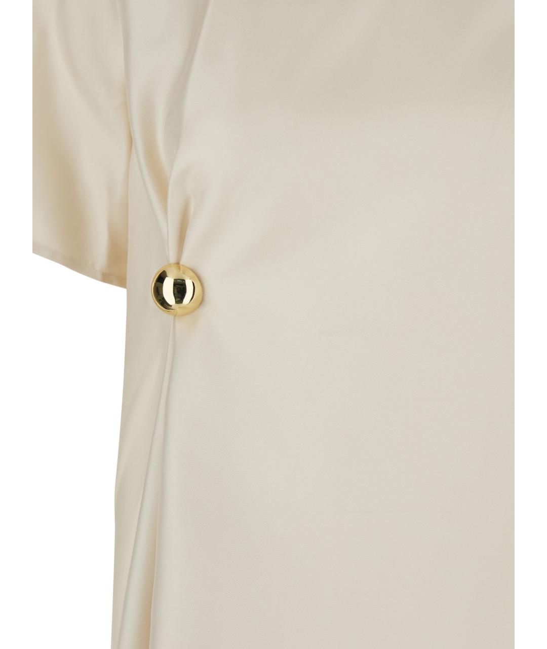 LOULOU STUDIO Белая шелковая футболка, фото 3