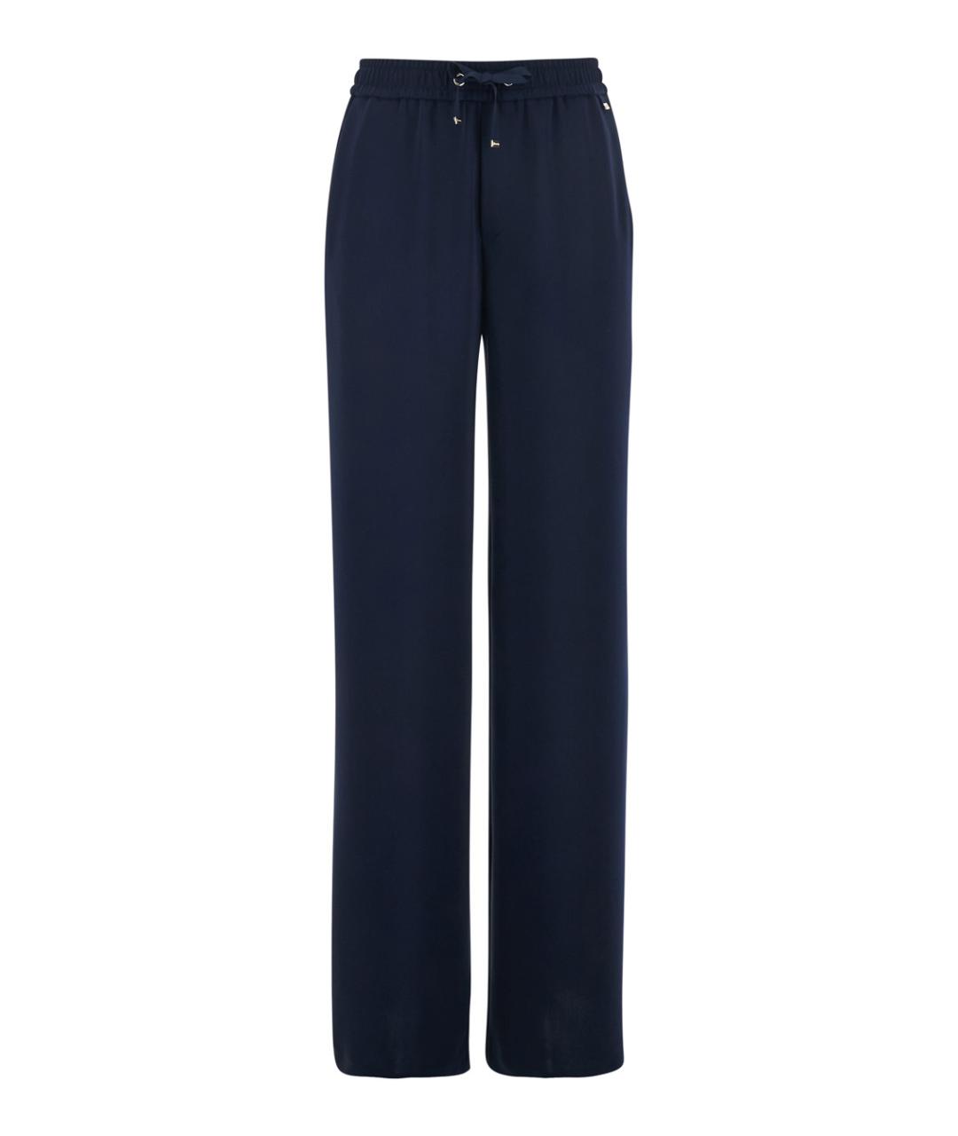 HERNO Синие полиэстеровые прямые брюки, фото 1