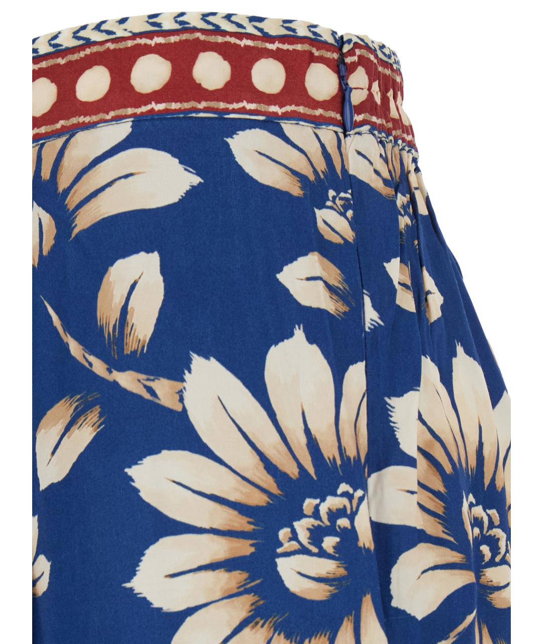 FARM RIO Синие вискозные прямые брюки, фото 3