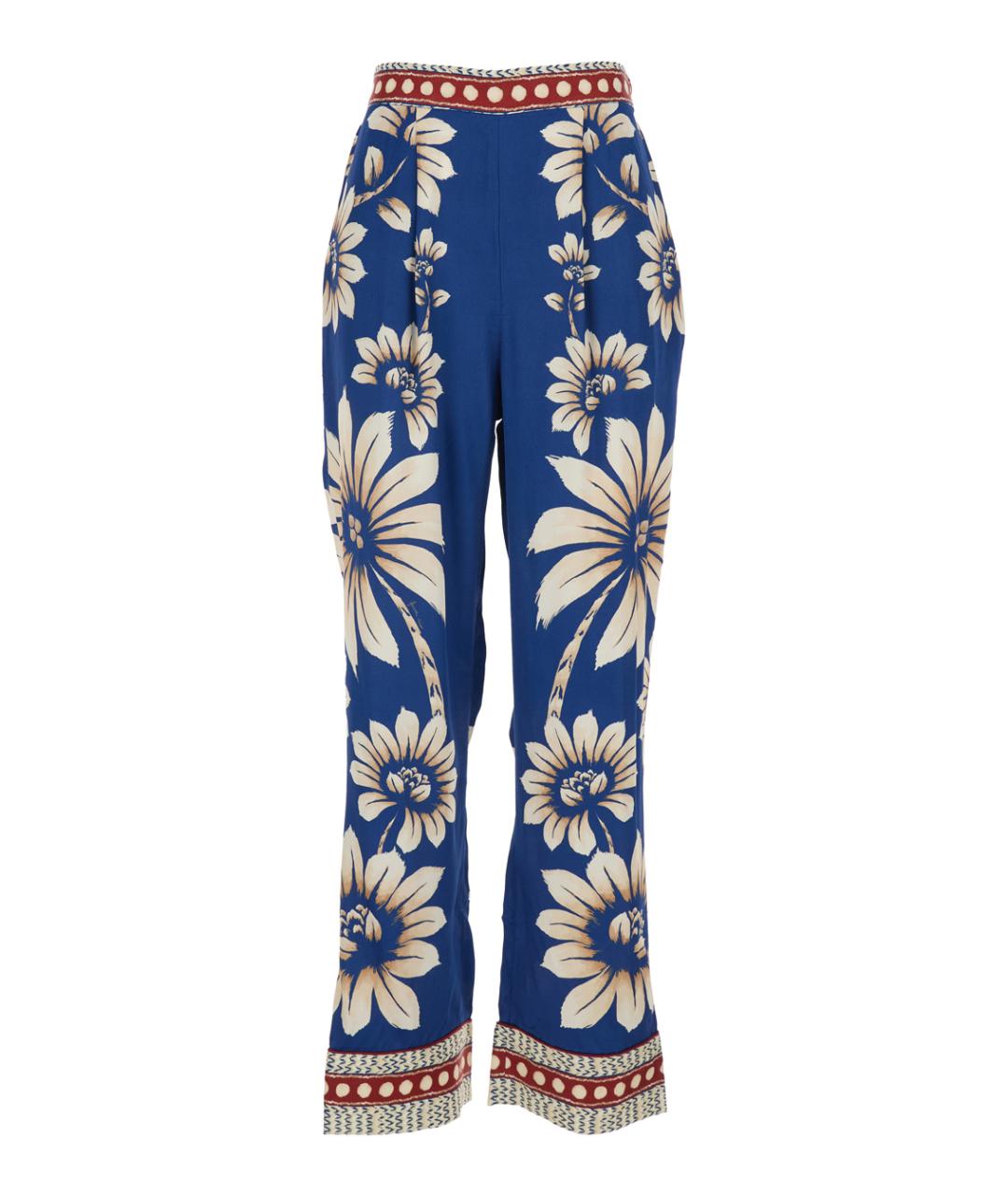 FARM RIO Синие вискозные прямые брюки, фото 1