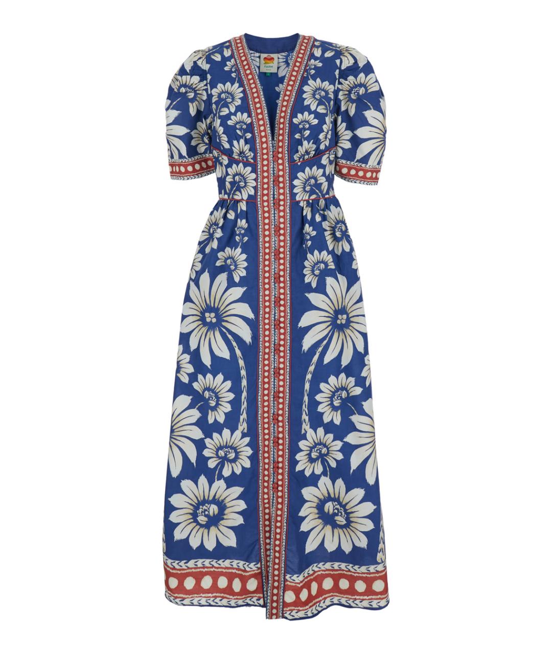 FARM RIO Синее хлопковое платье, фото 1