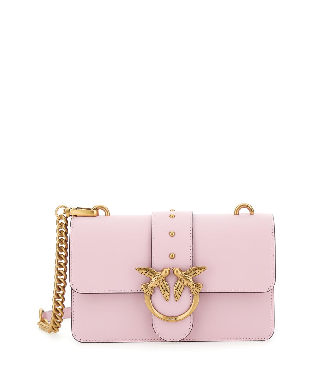 PINKO Розовая кожаная сумка через плечо, фото 1
