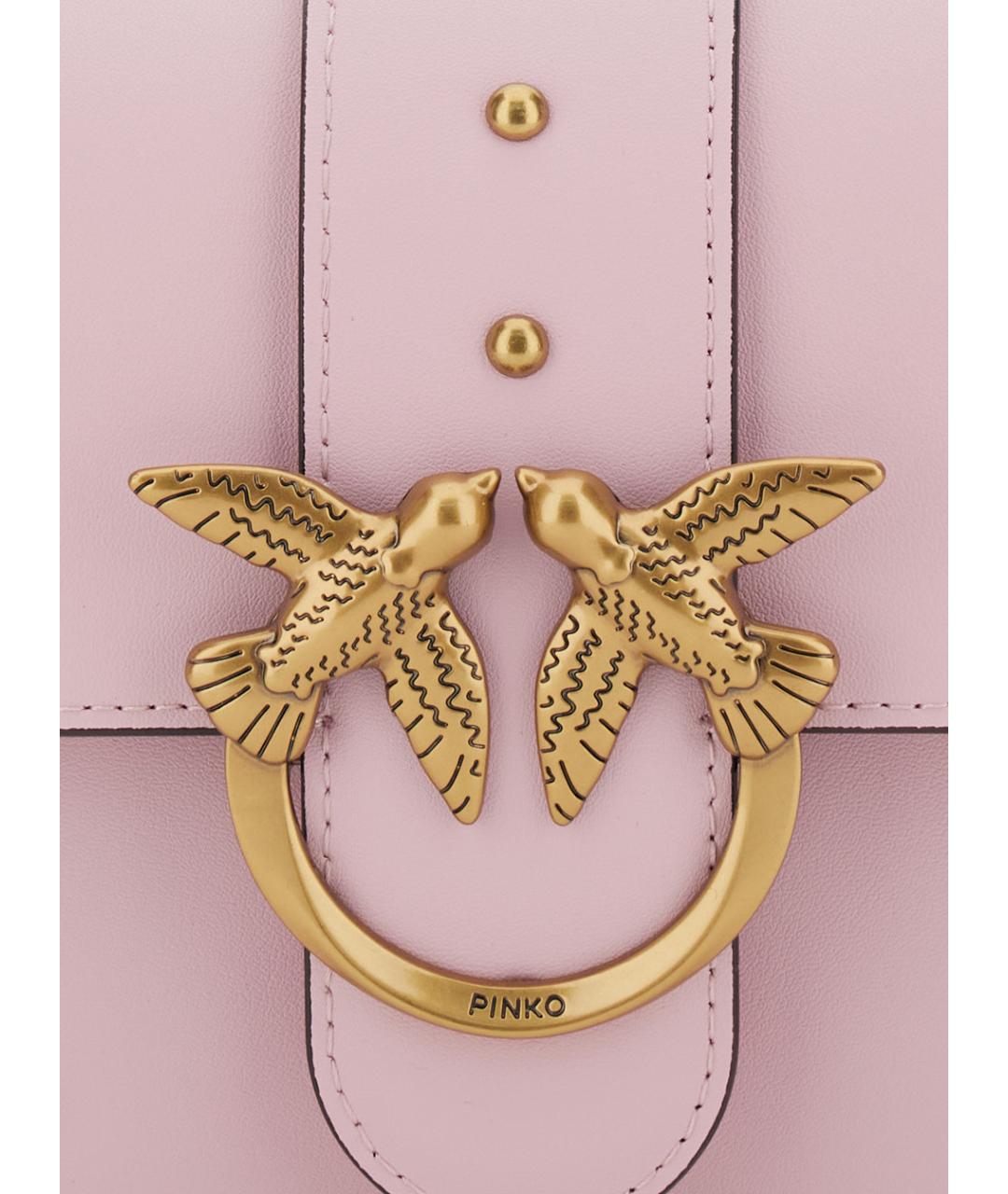 PINKO Розовая кожаная сумка через плечо, фото 3
