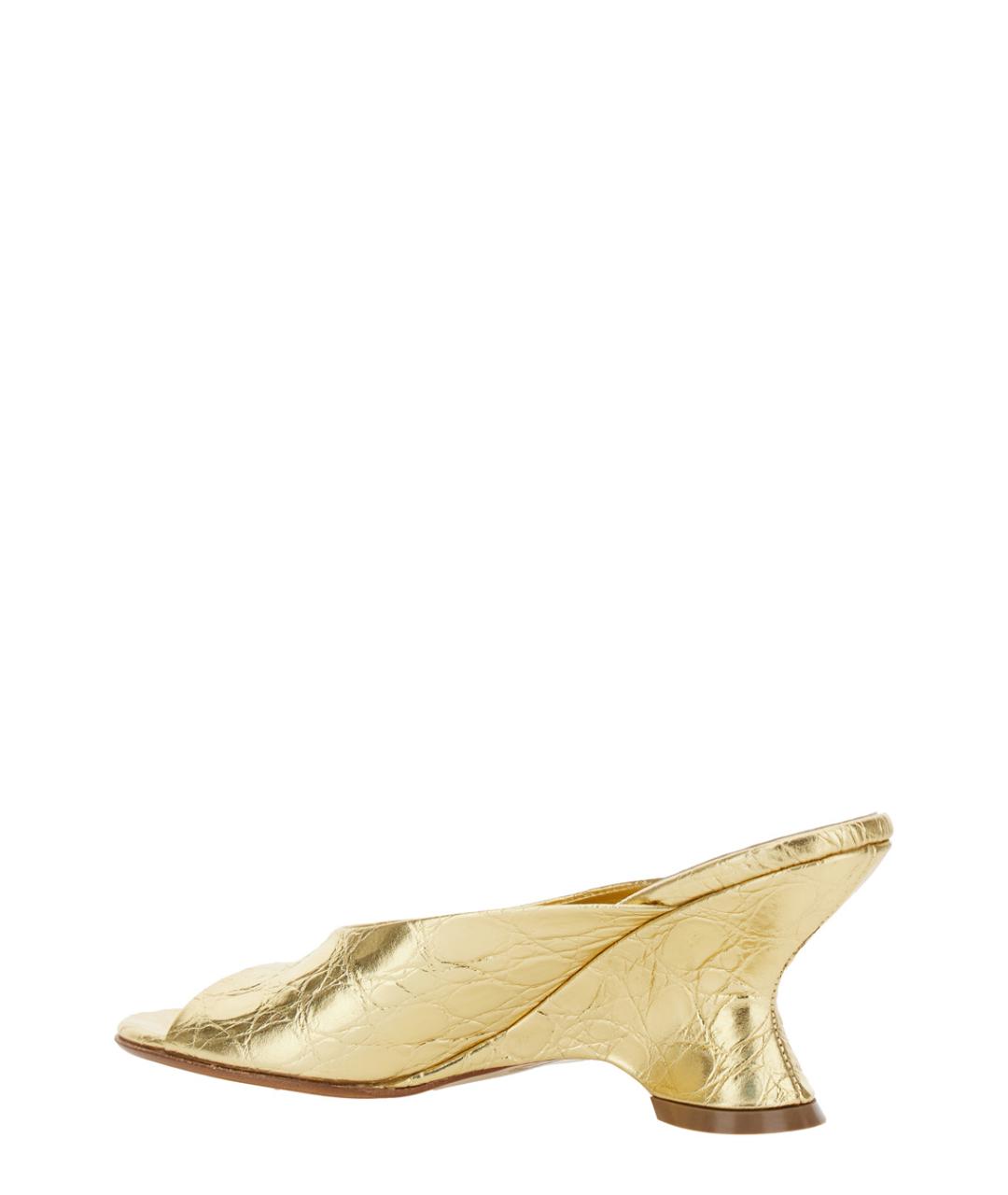 DRIES VAN NOTEN Золотые кожаные сандалии, фото 2