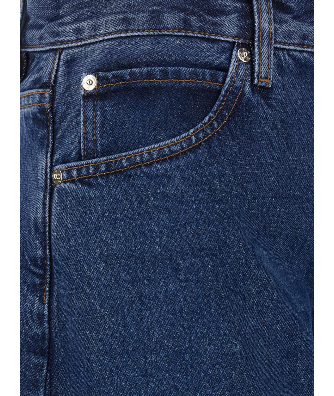 FRAME Синие хлопковые прямые джинсы, фото 3