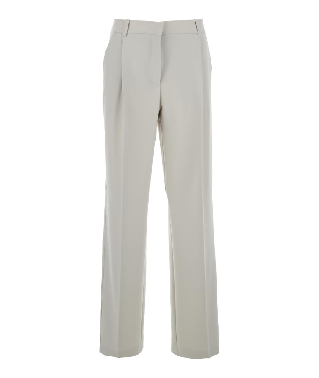 PINKO Серые полиэстеровые прямые брюки, фото 1