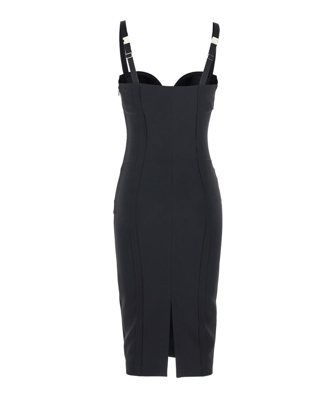 ELISABETTA FRANCHI Черное полиэстеровое повседневное платье, фото 2