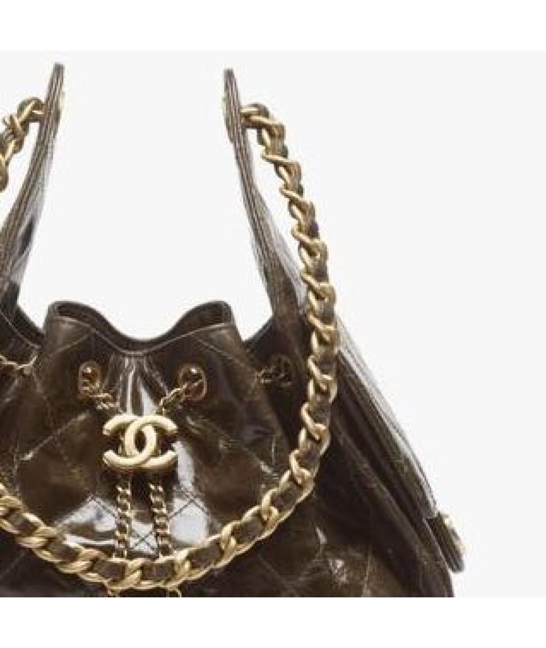 CHANEL Коричневая кожаная сумка через плечо, фото 2