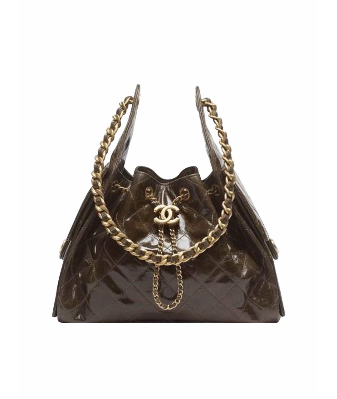 CHANEL Коричневая кожаная сумка через плечо, фото 1