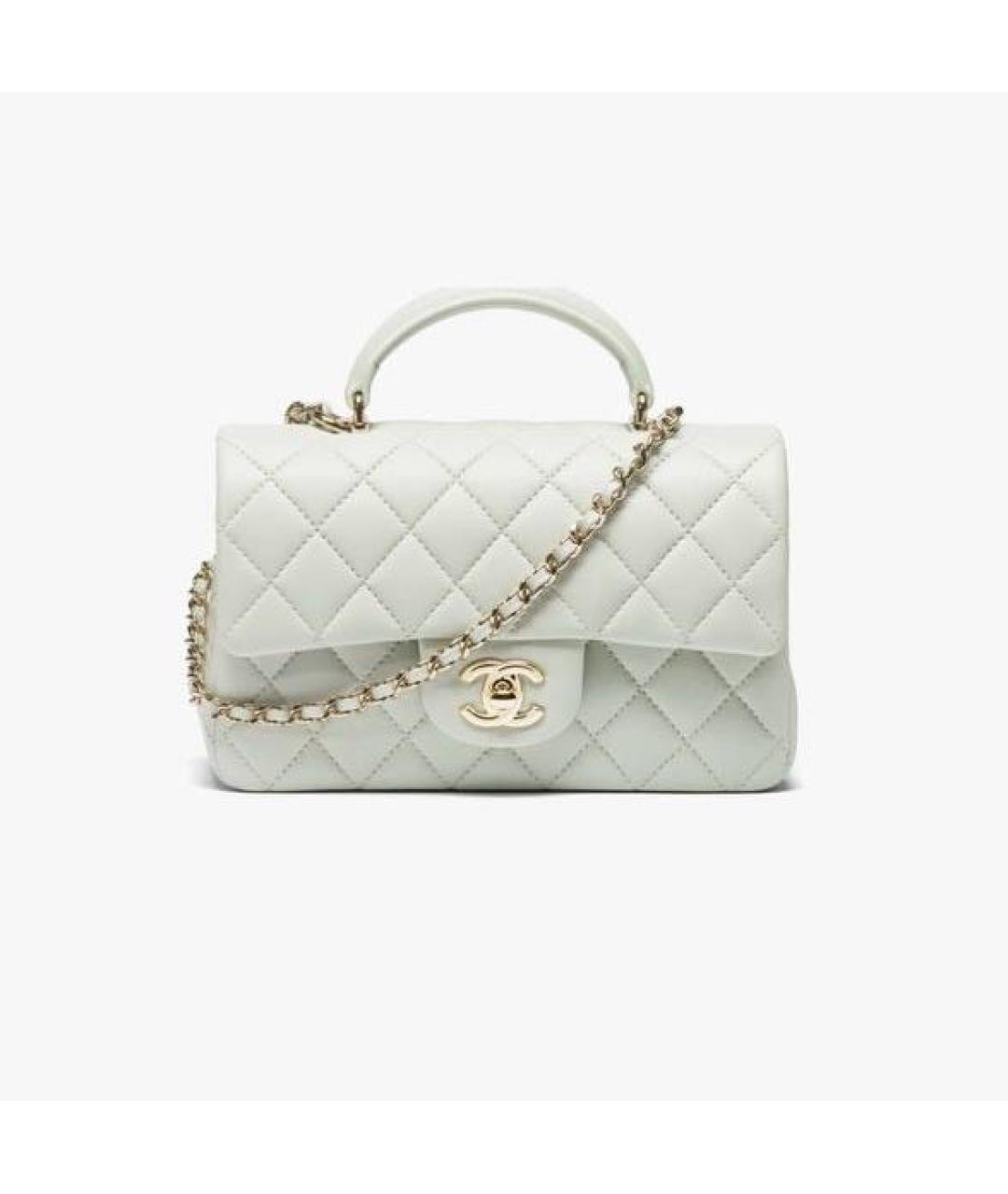 CHANEL Белая кожаная сумка через плечо, фото 3
