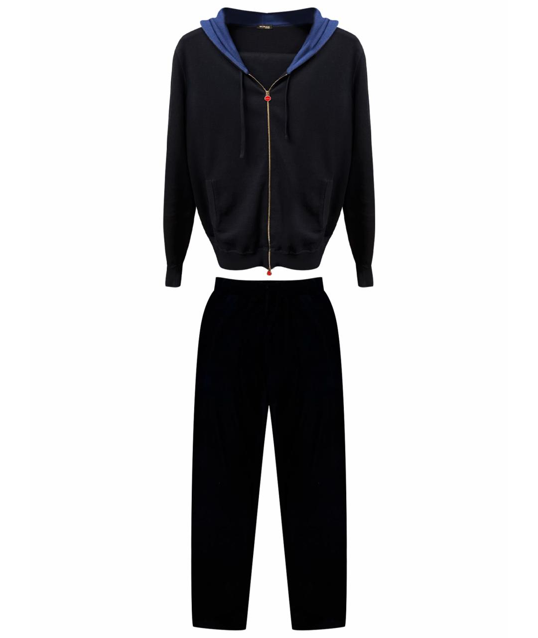 KITON Темно-синий хлопковый спортивный костюм, фото 1