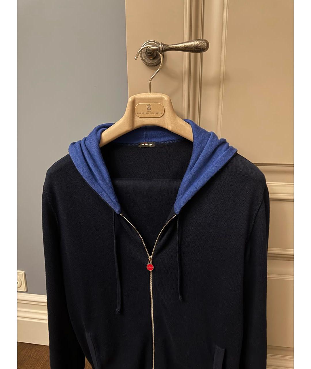 KITON Темно-синий хлопковый спортивный костюм, фото 3