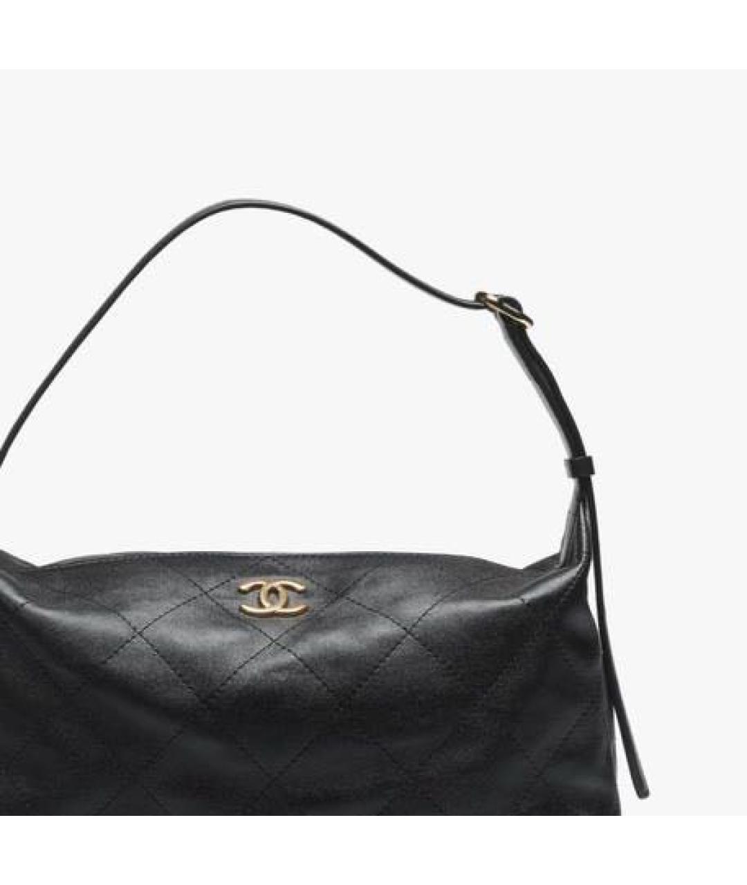 CHANEL Черная кожаная сумка с короткими ручками, фото 2