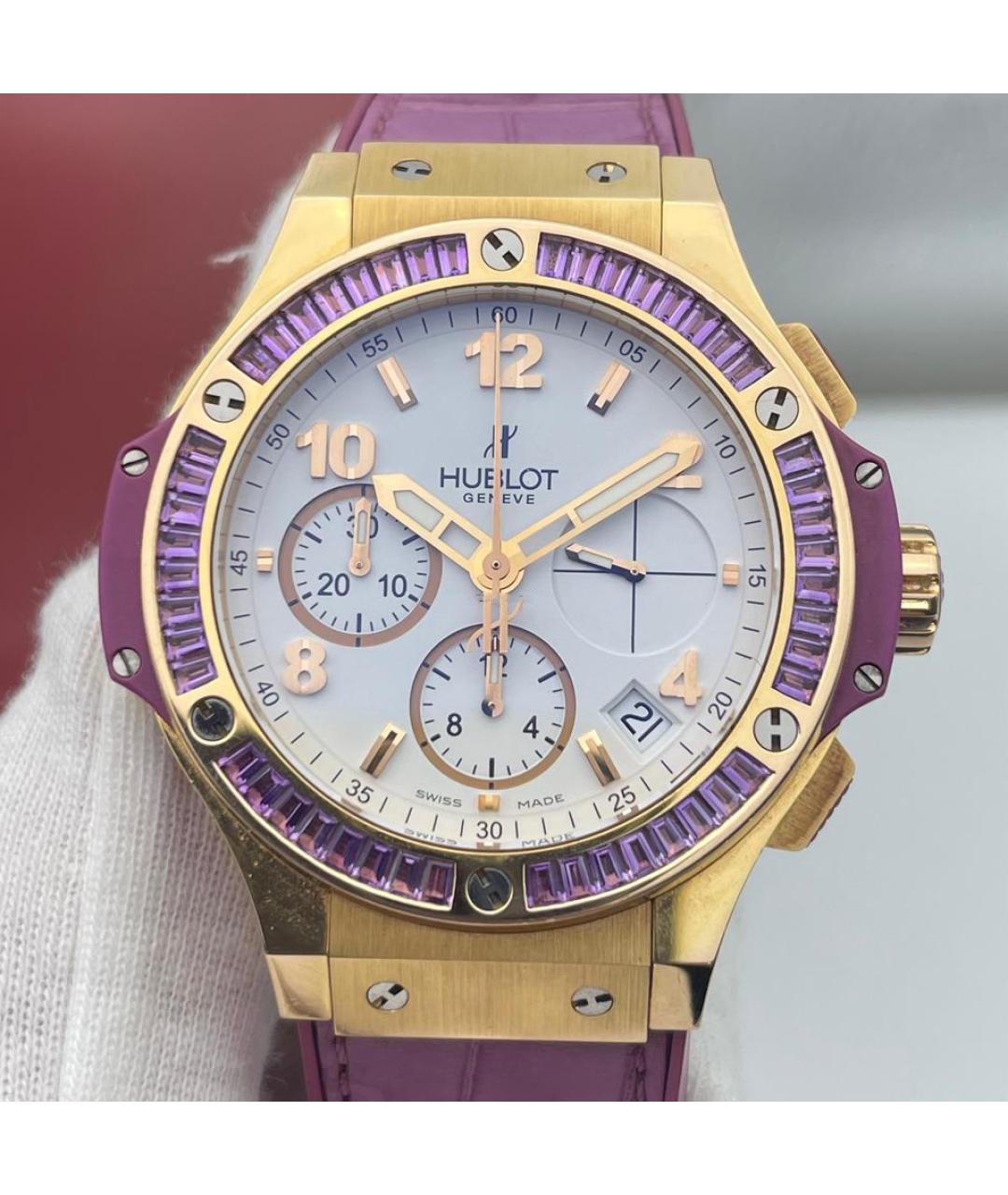 HUBLOT Фиолетовые часы из розового золота, фото 2