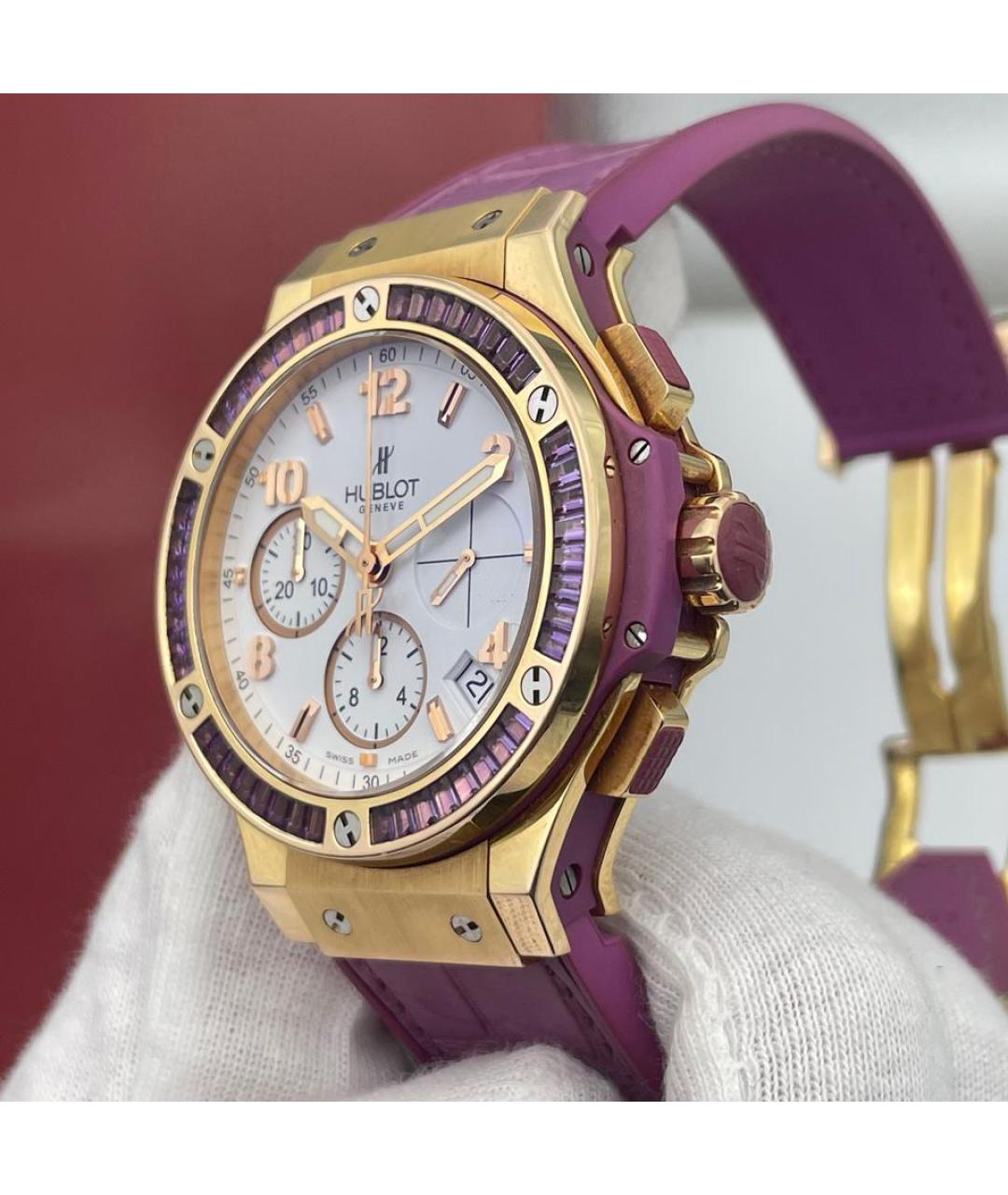 HUBLOT Фиолетовые часы из розового золота, фото 4