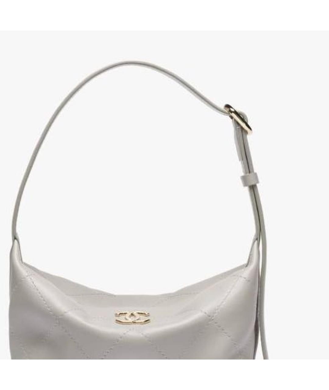 CHANEL Белая кожаная сумка с короткими ручками, фото 2