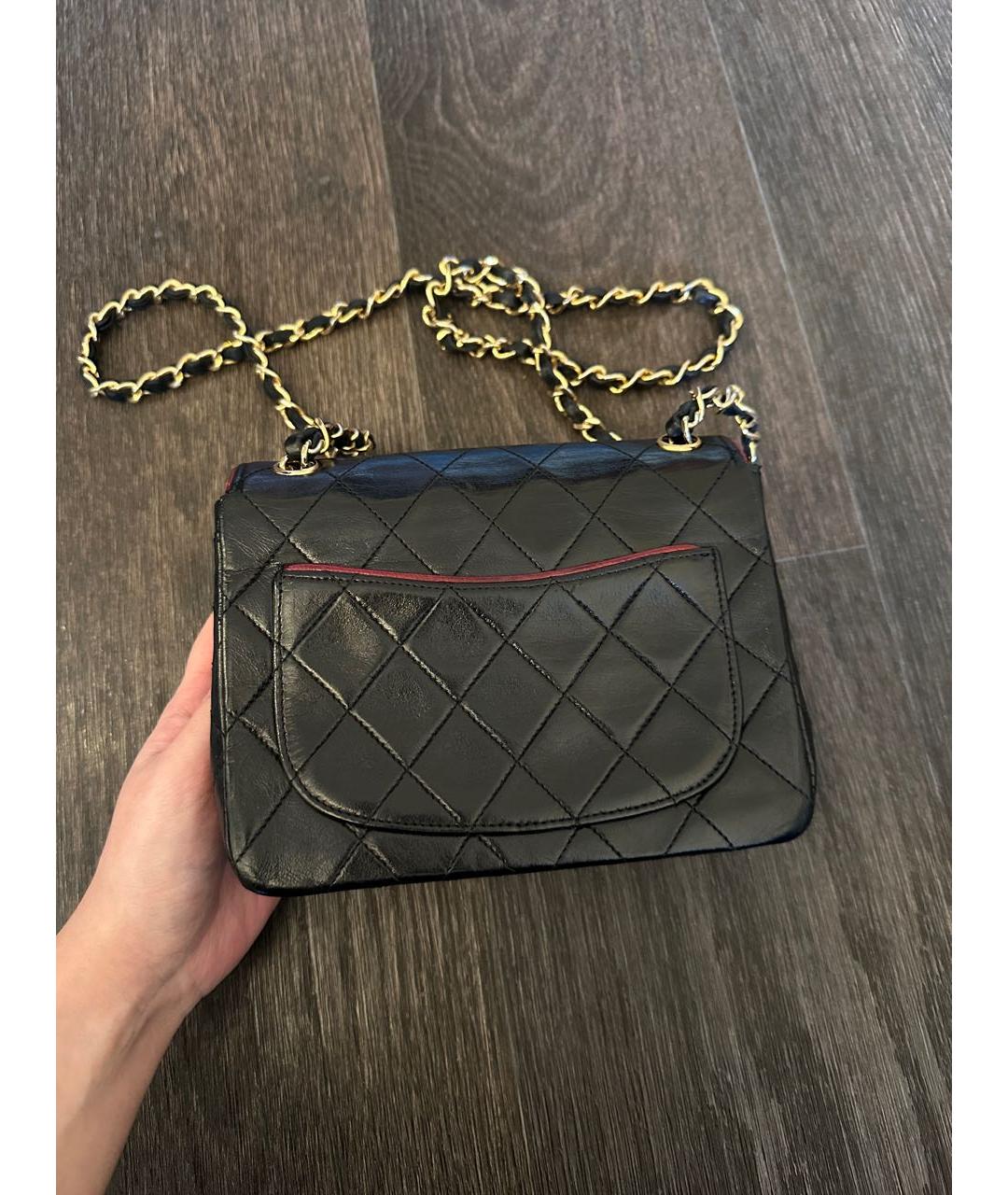 CHANEL Черная кожаная сумка через плечо, фото 4