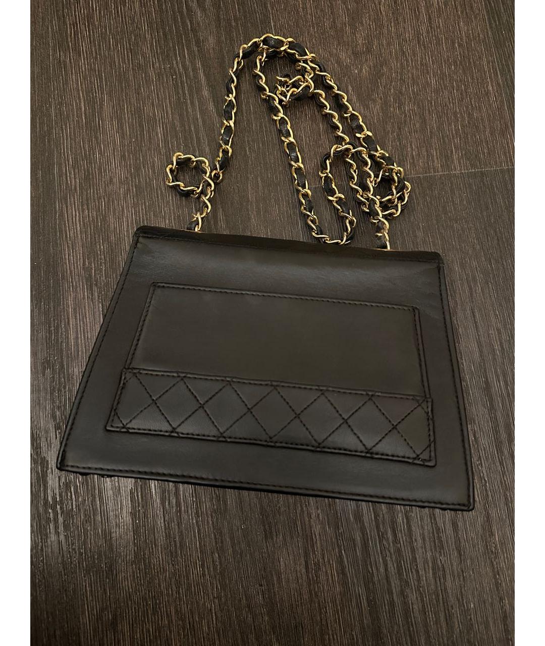 CHANEL Черная кожаная сумка через плечо, фото 5