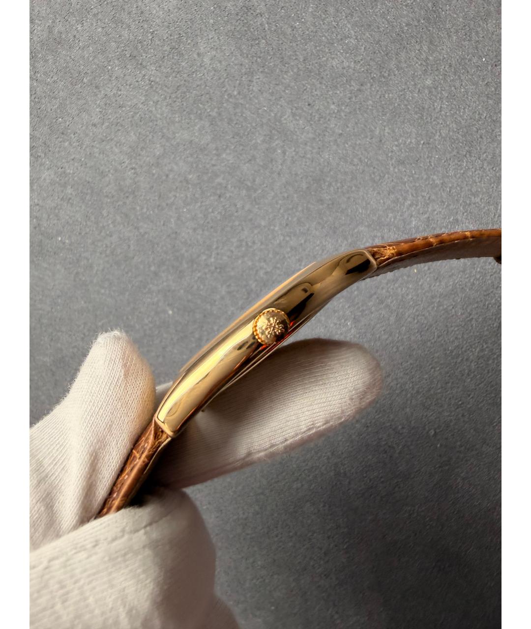 PATEK PHILIPPE Белые часы из желтого золота, фото 4