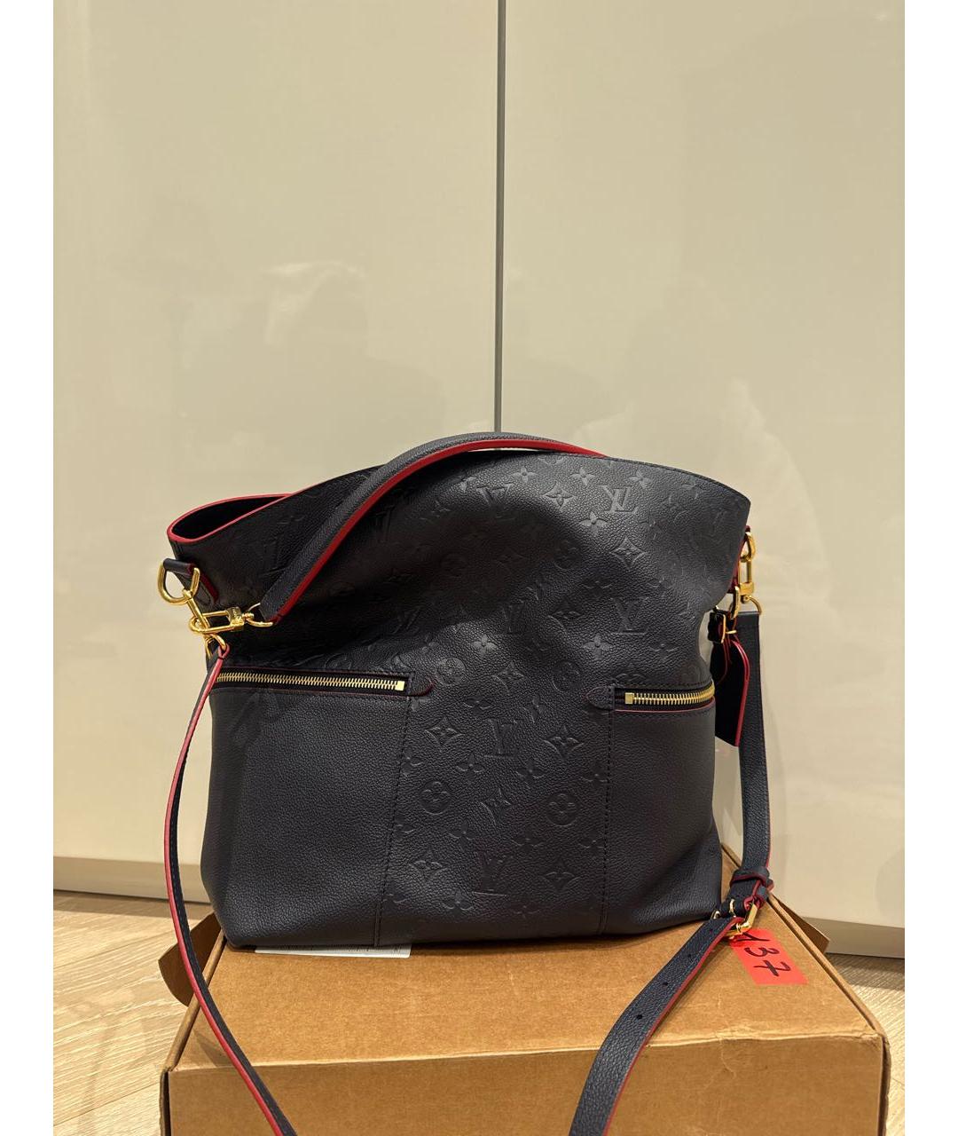 LOUIS VUITTON Темно-синяя кожаная сумка через плечо, фото 3