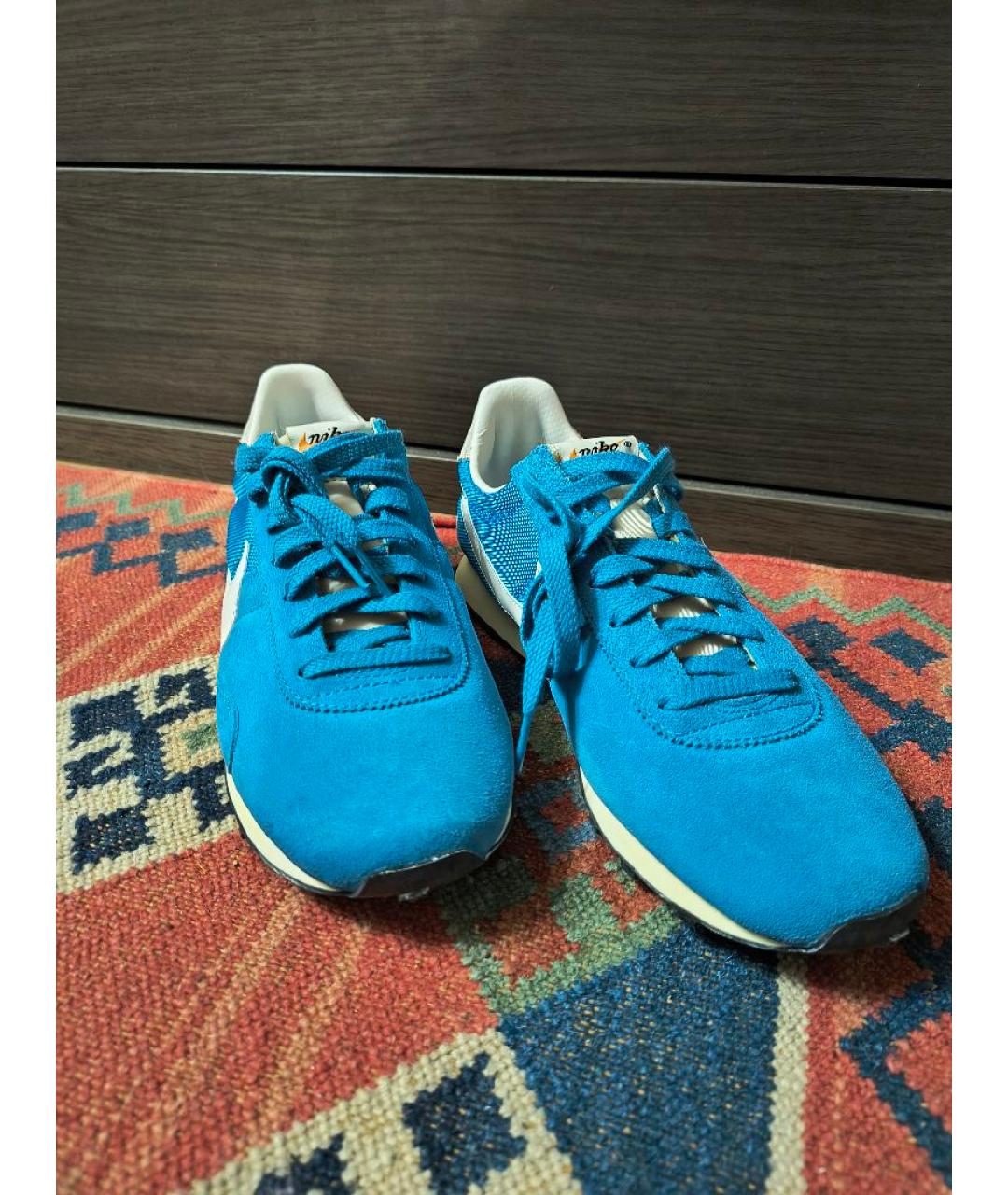 NIKE Голубые замшевые низкие кроссовки / кеды, фото 5